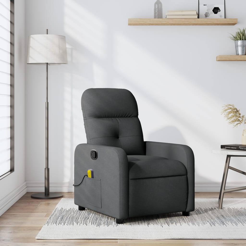 vidaXL Massagestoel met lichtgrijze stof
