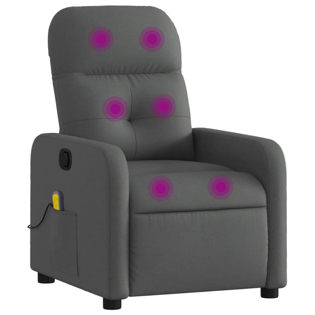 vidaXL Massagestoel met lichtgrijze stof