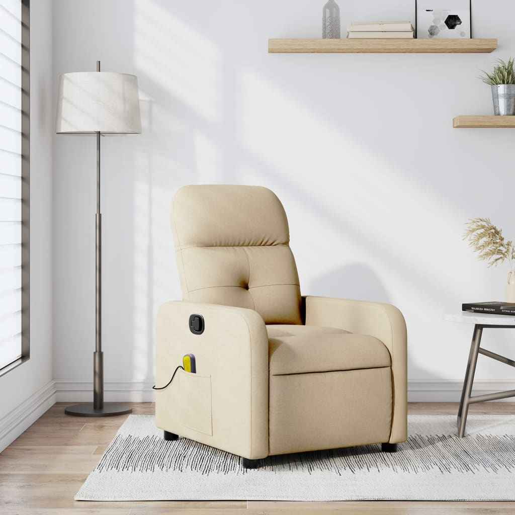 vidaXL Massagestoel met lichtgrijze stof