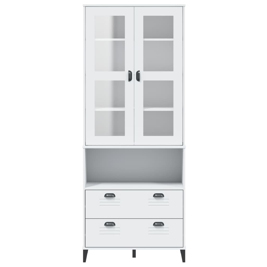 vidaXL Hoge kast VIKEN 80x40x200 cm massief grenenhout wit