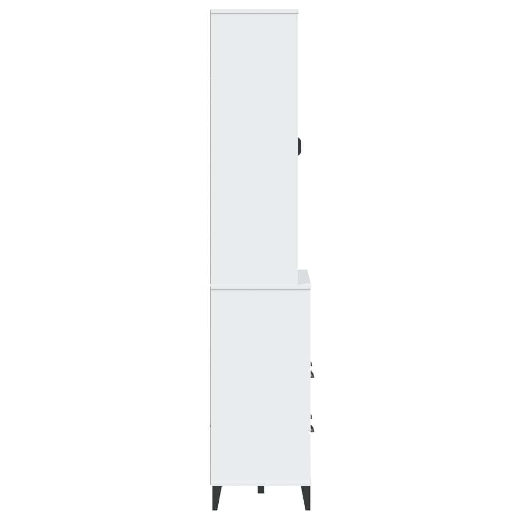 vidaXL Hoge kast VIKEN 80x40x200 cm massief grenenhout wit