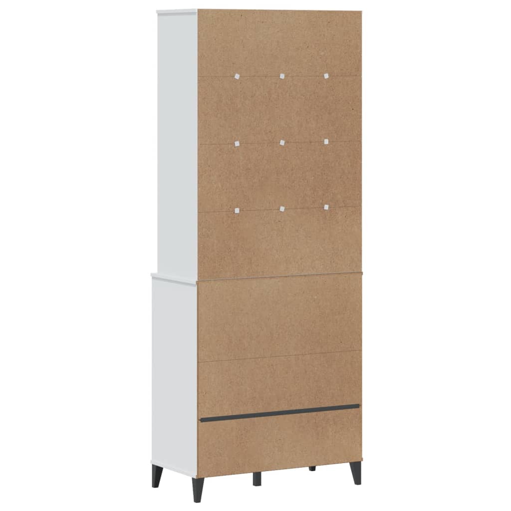 vidaXL Hoge kast VIKEN 80x40x200 cm massief grenenhout wit