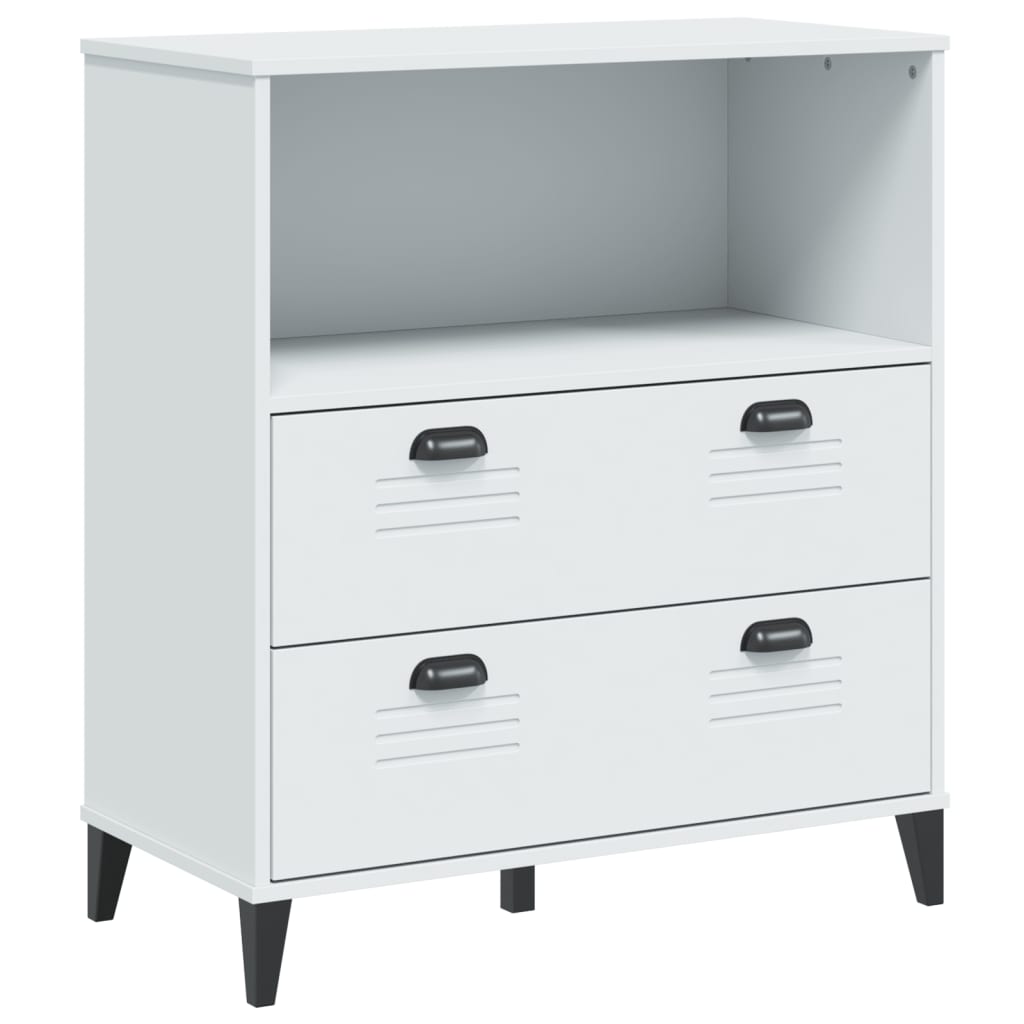 vidaXL Hoge kast VIKEN 80x40x200 cm massief grenenhout wit