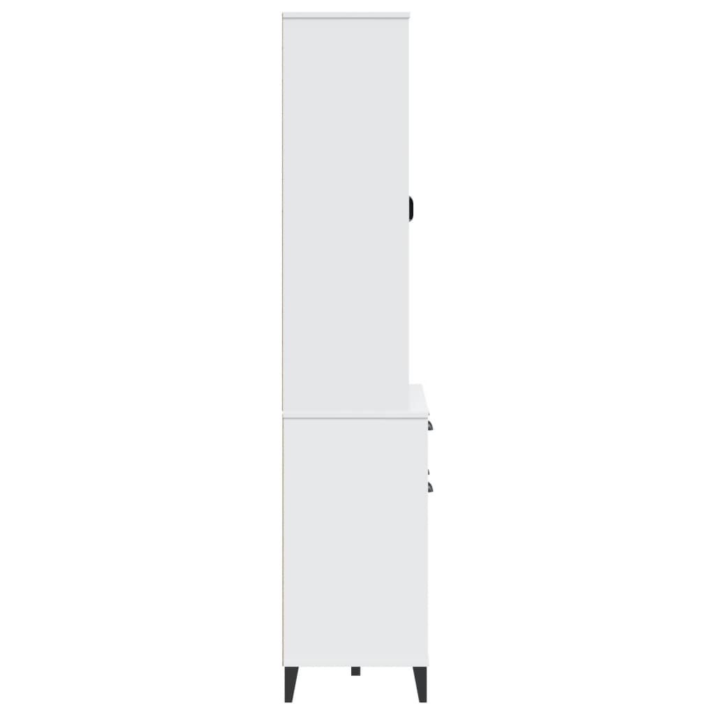 vidaXL Hoge kast VIKEN 80x40x190 cm massief grenenhout wit