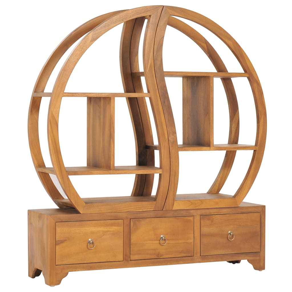 vidaXL Kast met yin yang schap 68x26x83 cm massief teakhout