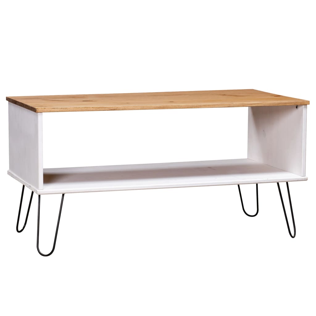 vidaXL Salontafel New York massief grenenhout lichthoutkleurig