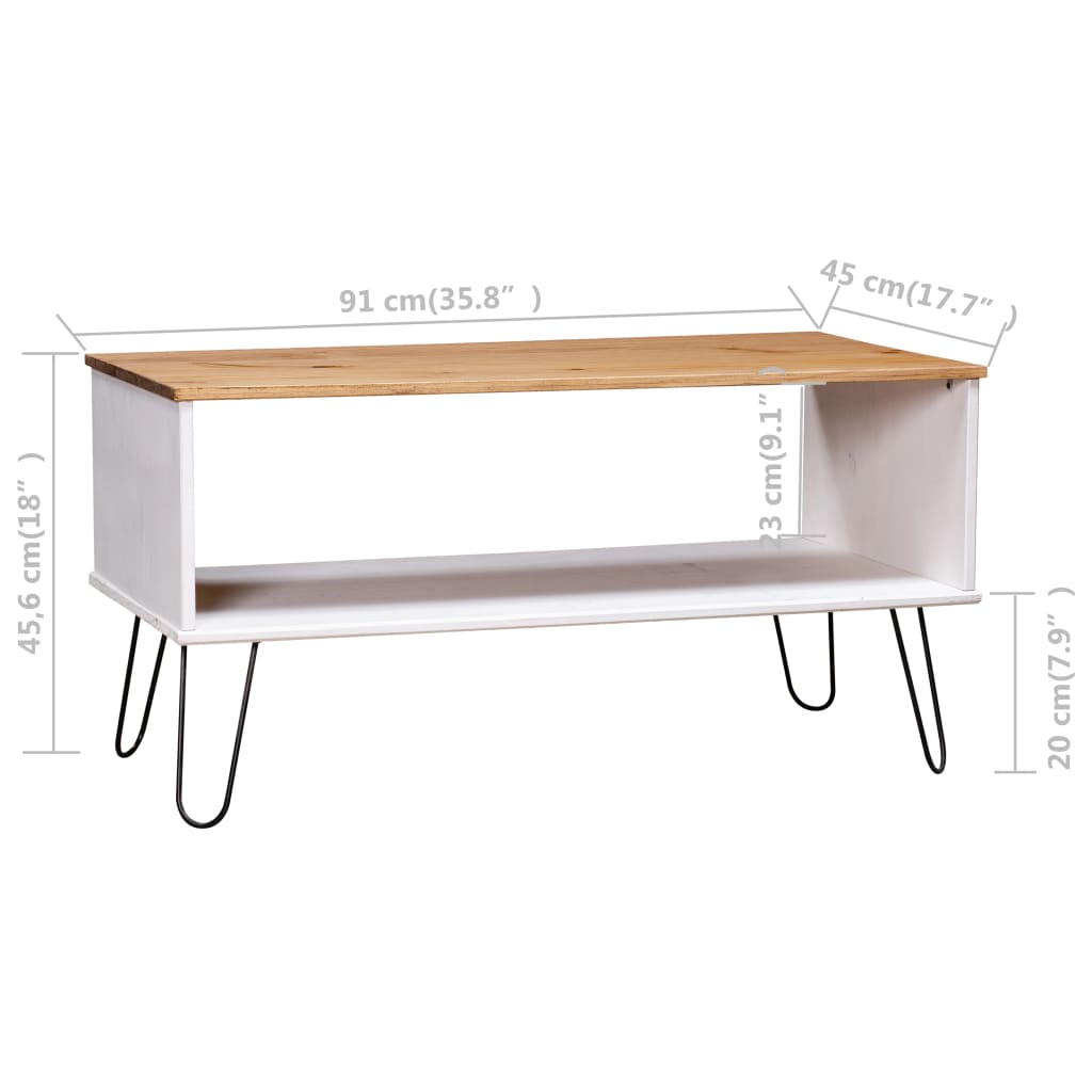vidaXL Salontafel New York massief grenenhout lichthoutkleurig