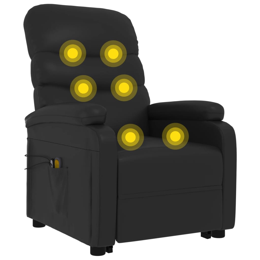 vidaXL Sta-op-massagestoel kunstleer zwart - Aashly