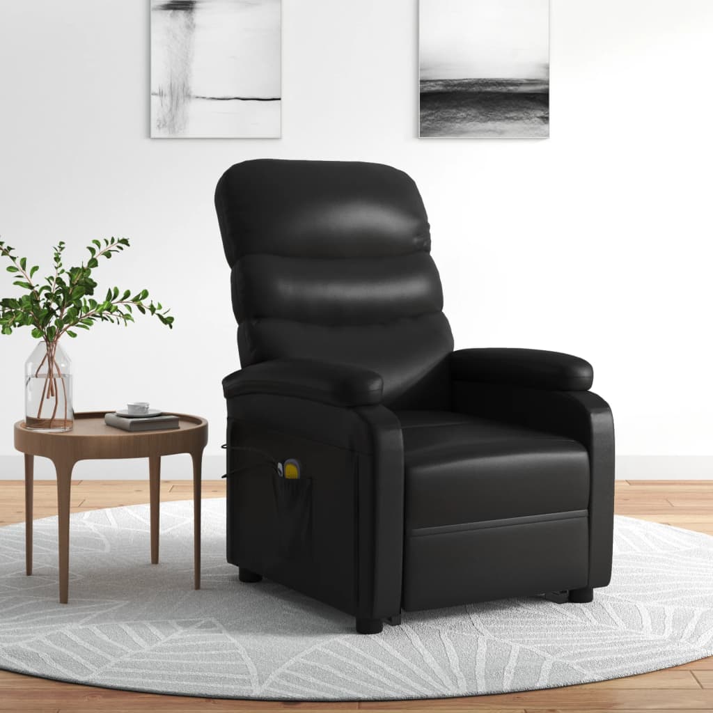 vidaXL Sta-op-massagestoel kunstleer zwart - Aashly