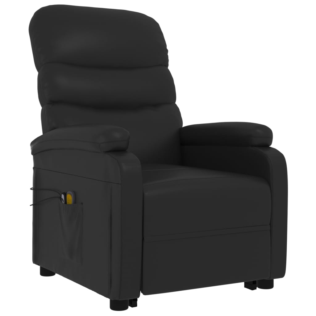vidaXL Sta-op-massagestoel kunstleer zwart - Aashly