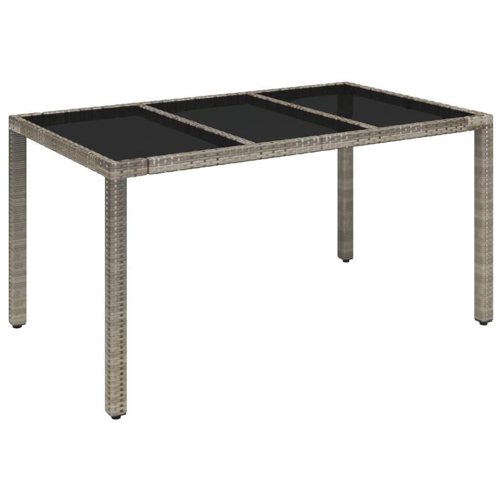 vidaXL 3-delige Tuinset met kussens poly rattan grijs