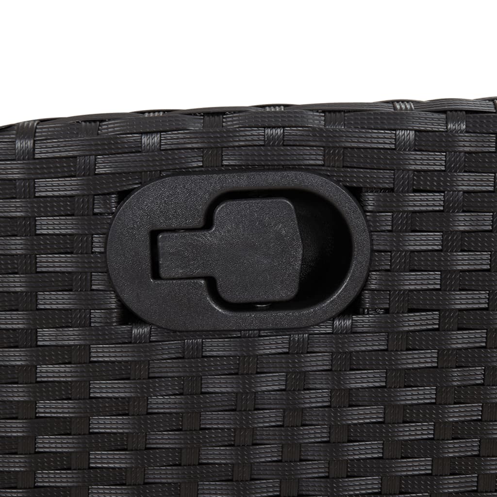 vidaXL 3-delige Tuinset met kussens poly rattan zwart