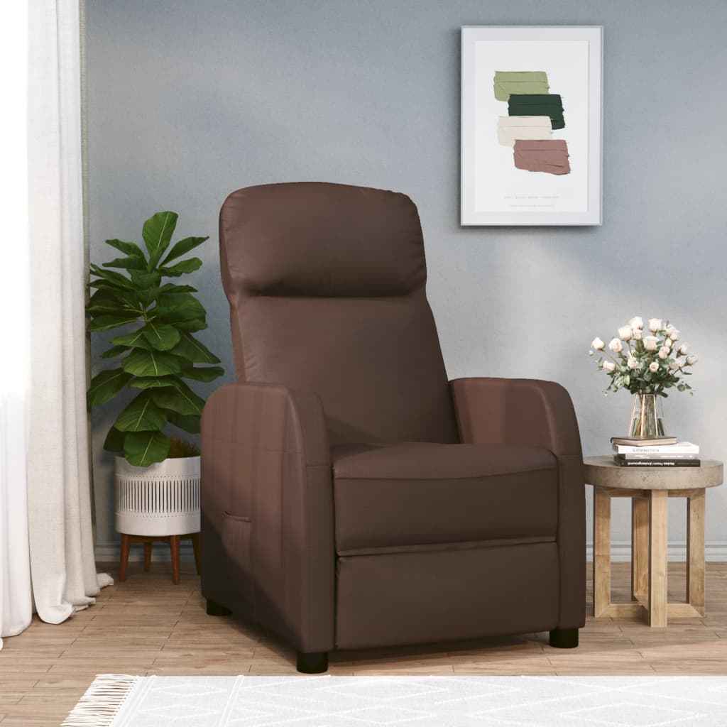 vidaXL Fauteuil verstelbaar kunstleer zwart