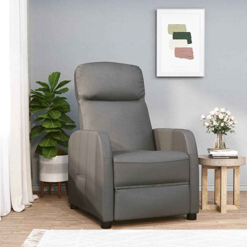 vidaXL Fauteuil verstelbaar kunstleer zwart