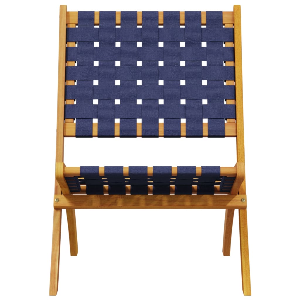 vidaXL Garden chairs 2 pcs foldable with table solid wood blue