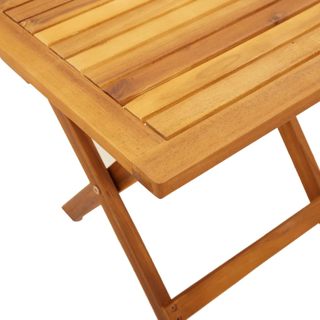 vidaXL Garden chairs 2 pcs foldable with table solid wood blue