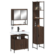 vidaXL 3-piece bathroom furniture set, processed wood, brown oak color