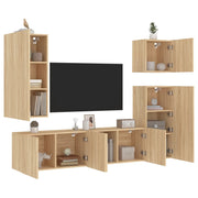 vidaXL 5-piece TV wall unit set, crafted wood, Sonoma oak color
