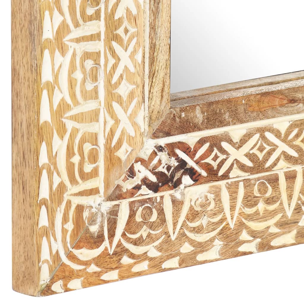 vidaXL Mirror hand-carved 110x50x2.6 cm solid mango wood