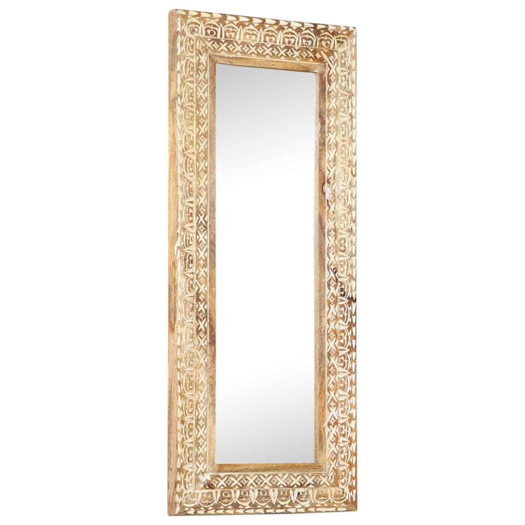 vidaXL Mirror hand-carved 110x50x2.6 cm solid mango wood