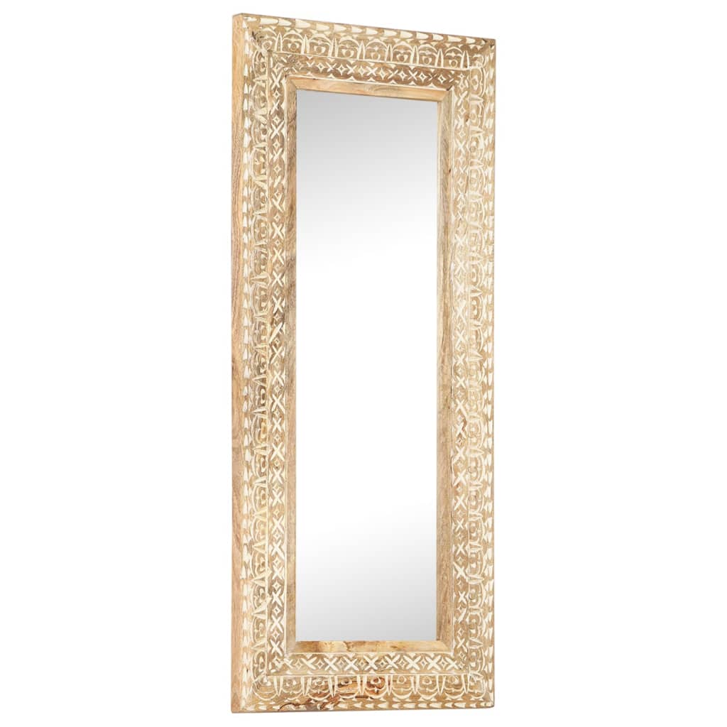 vidaXL Mirror hand-carved 110x50x2.6 cm solid mango wood