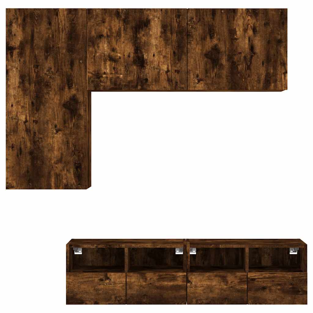 vidaXL 4-delige Tv-meubelset bewerkt hout wit