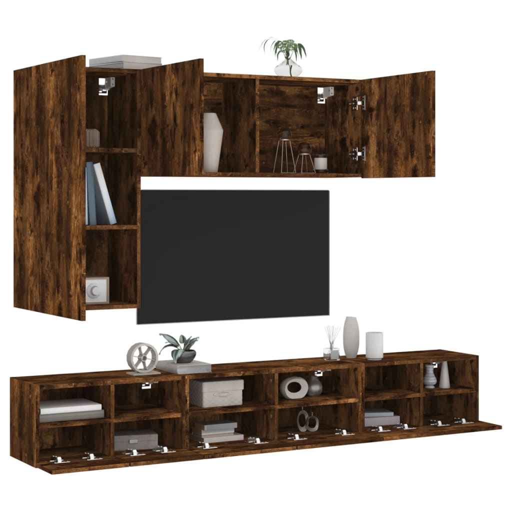 vidaXL Tv-wandmeubelen 5 st bewerkt hout wit