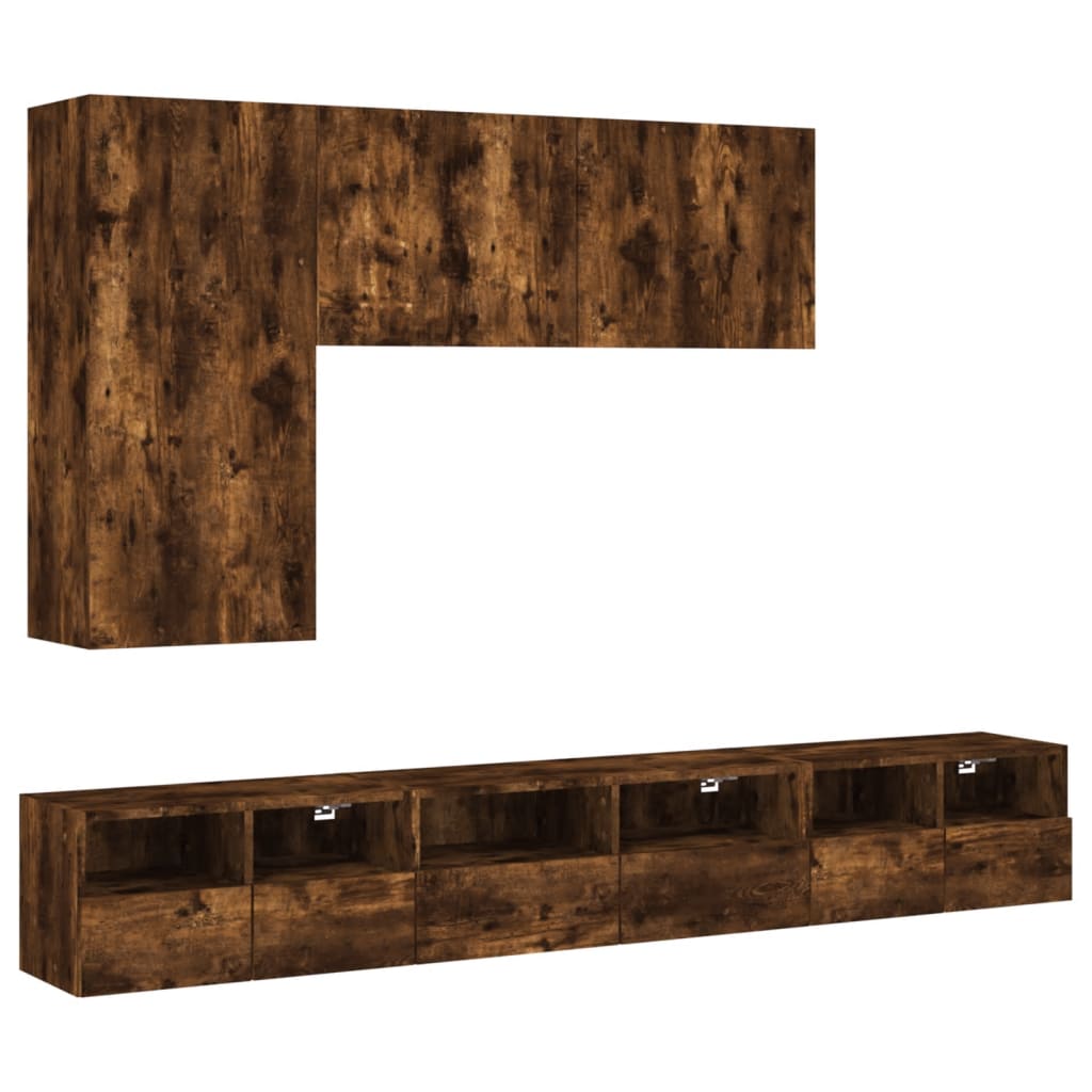 vidaXL Tv-wandmeubelen 5 st bewerkt hout wit