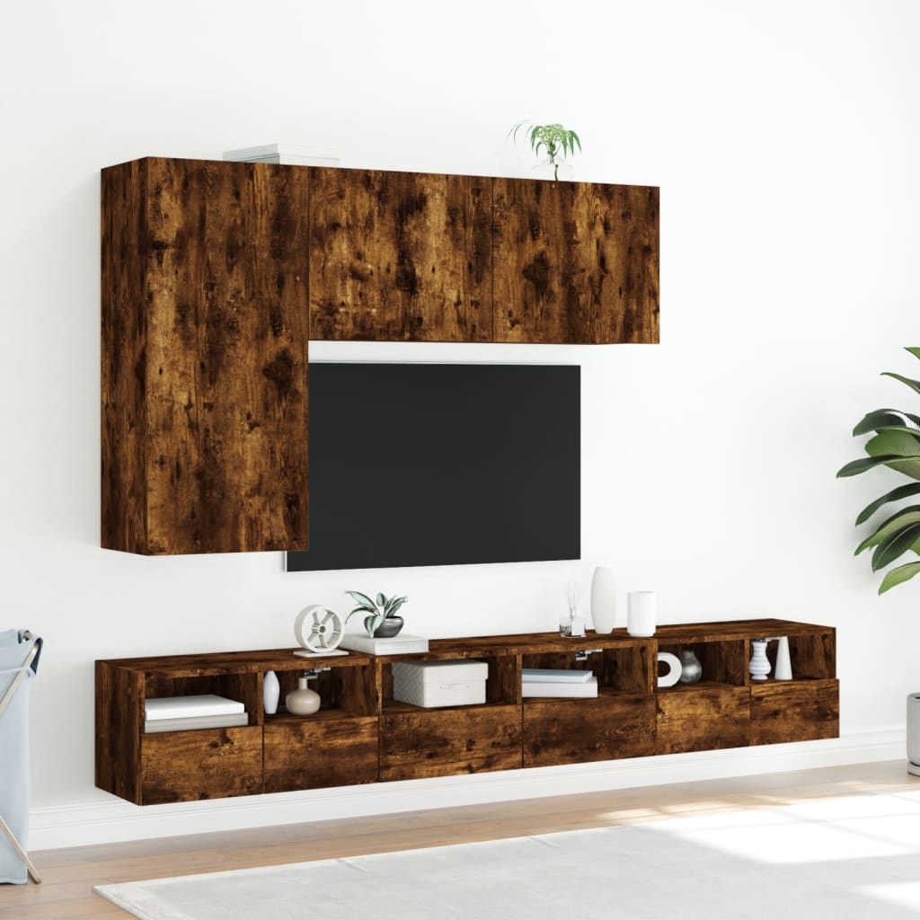 vidaXL Tv-wandmeubelen 5 st bewerkt hout wit