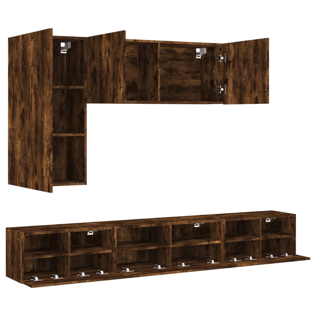 vidaXL Tv-wandmeubelen 5 st bewerkt hout wit