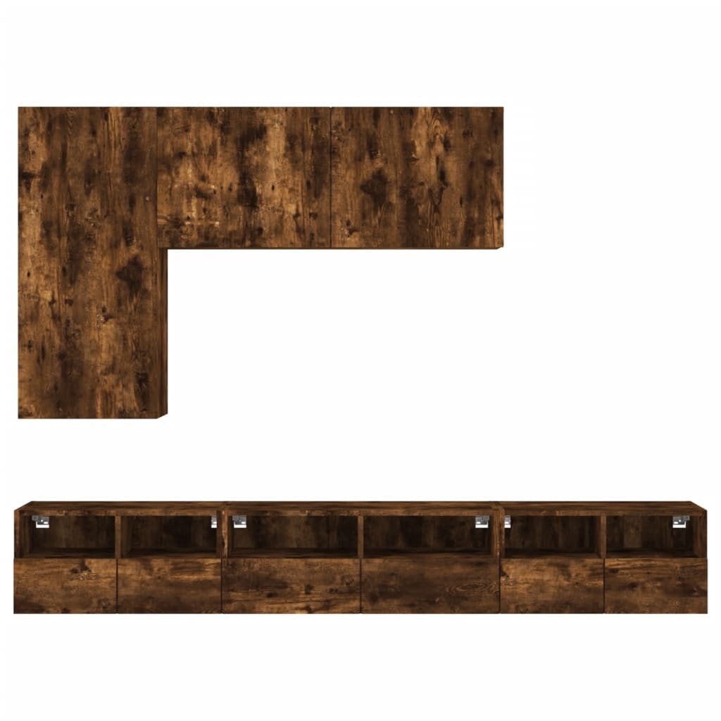 vidaXL Tv-wandmeubelen 5 st bewerkt hout wit