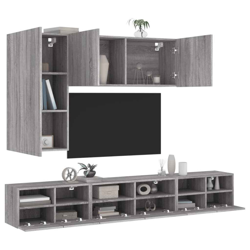 vidaXL Tv-wandmeubelen 5 st bewerkt hout wit