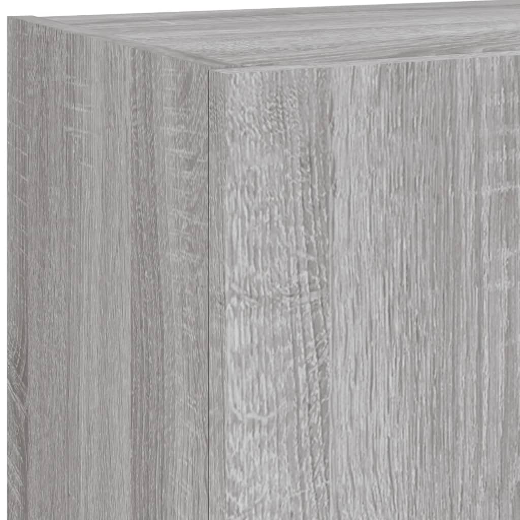 vidaXL 4-delige Tv-wandmeubelset met LED-verlichting bewerkt hout wit