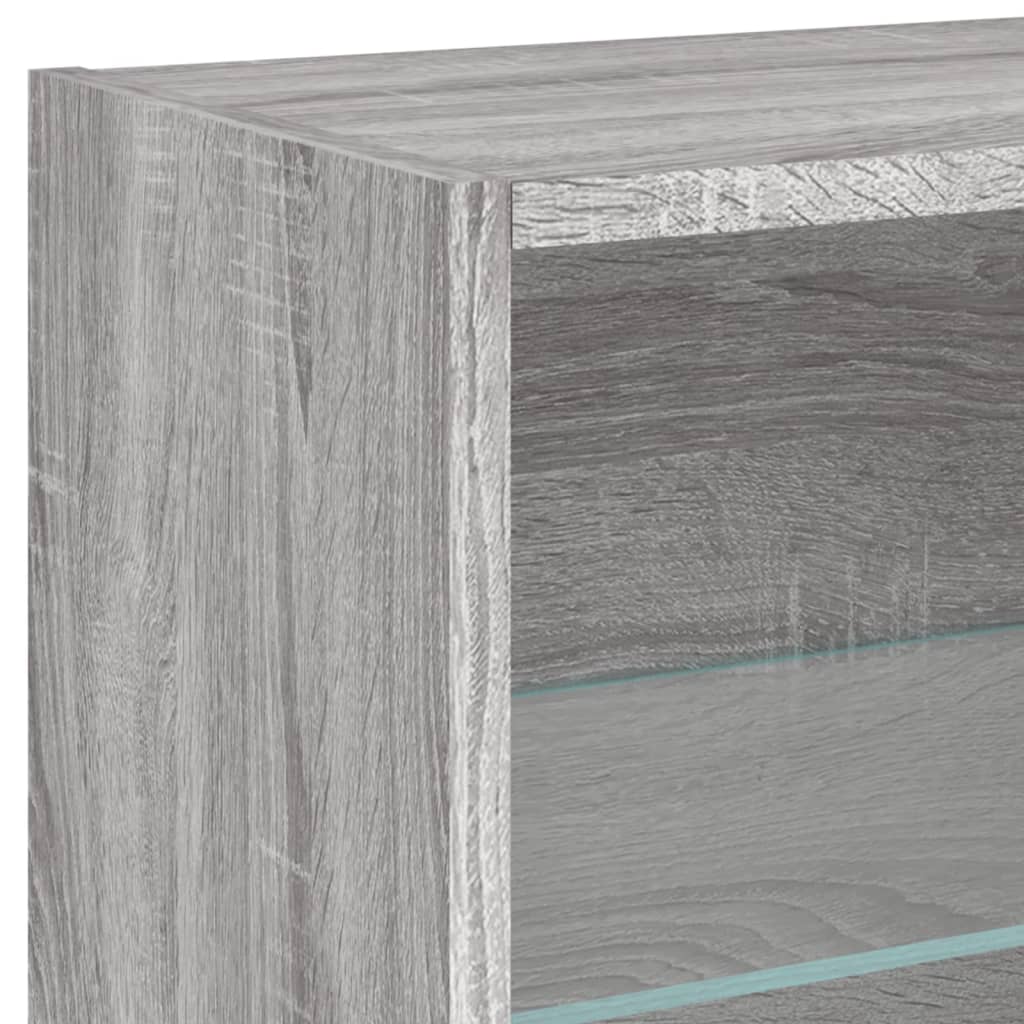 vidaXL 4-delige Tv-wandmeubelset met LED-verlichting bewerkt hout wit