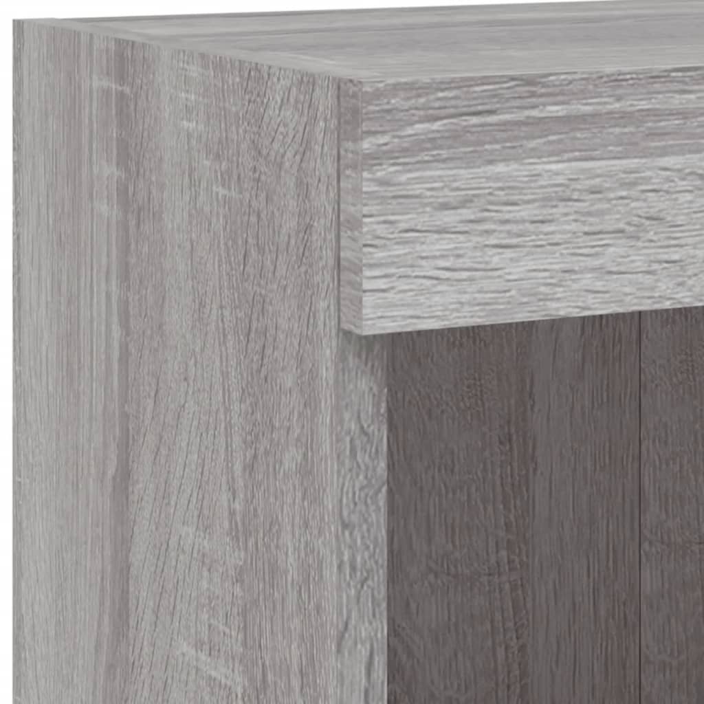vidaXL 4-delige Tv-wandmeubelset met LED-verlichting bewerkt hout wit