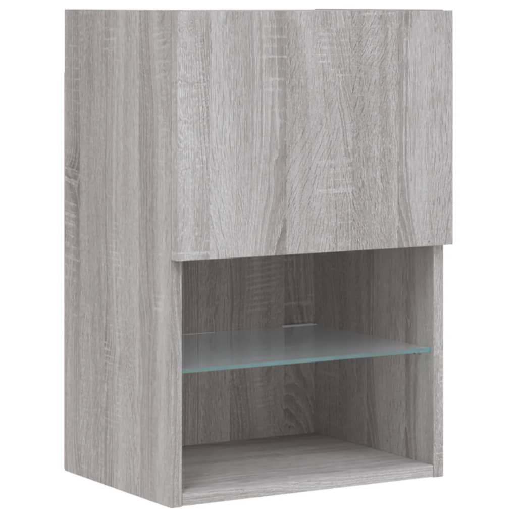 vidaXL 4-delige Tv-wandmeubelset met LED-verlichting bewerkt hout wit