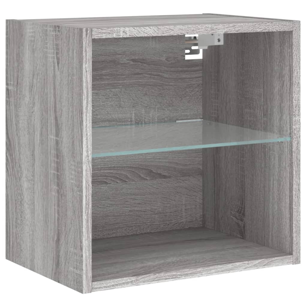 vidaXL 4-delige Tv-wandmeubelset met LED-verlichting bewerkt hout wit
