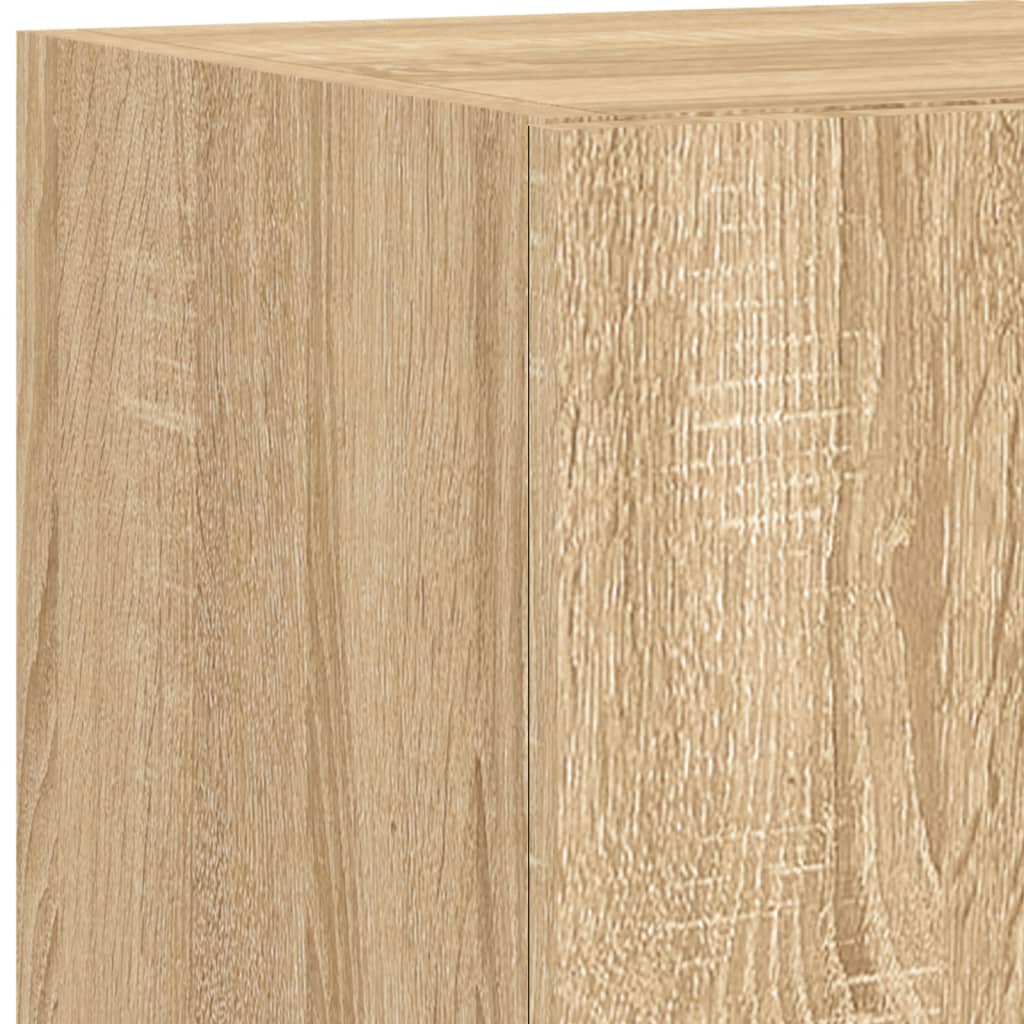vidaXL 6-delige Tv-wandmeubelset met LED bewerkt hout sonoma eiken