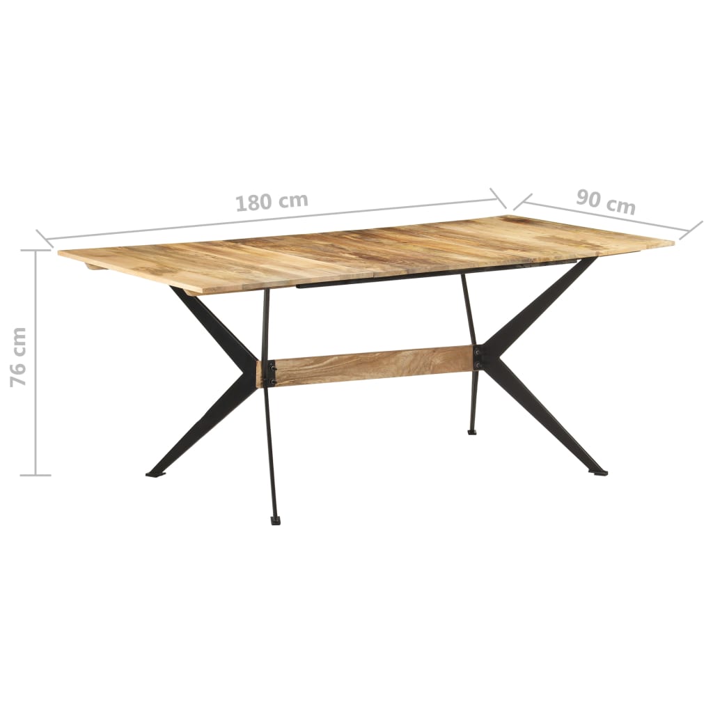 vidaXL Eettafel 180x90x76 cm massief mangohout