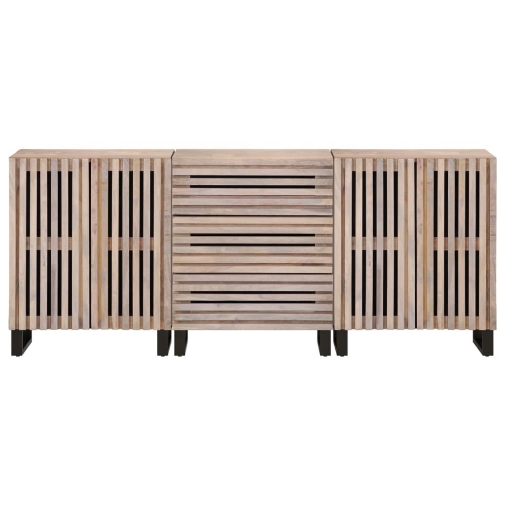 vidaXL Dressoirs 3 st 60x34x75 cm massief mangohout