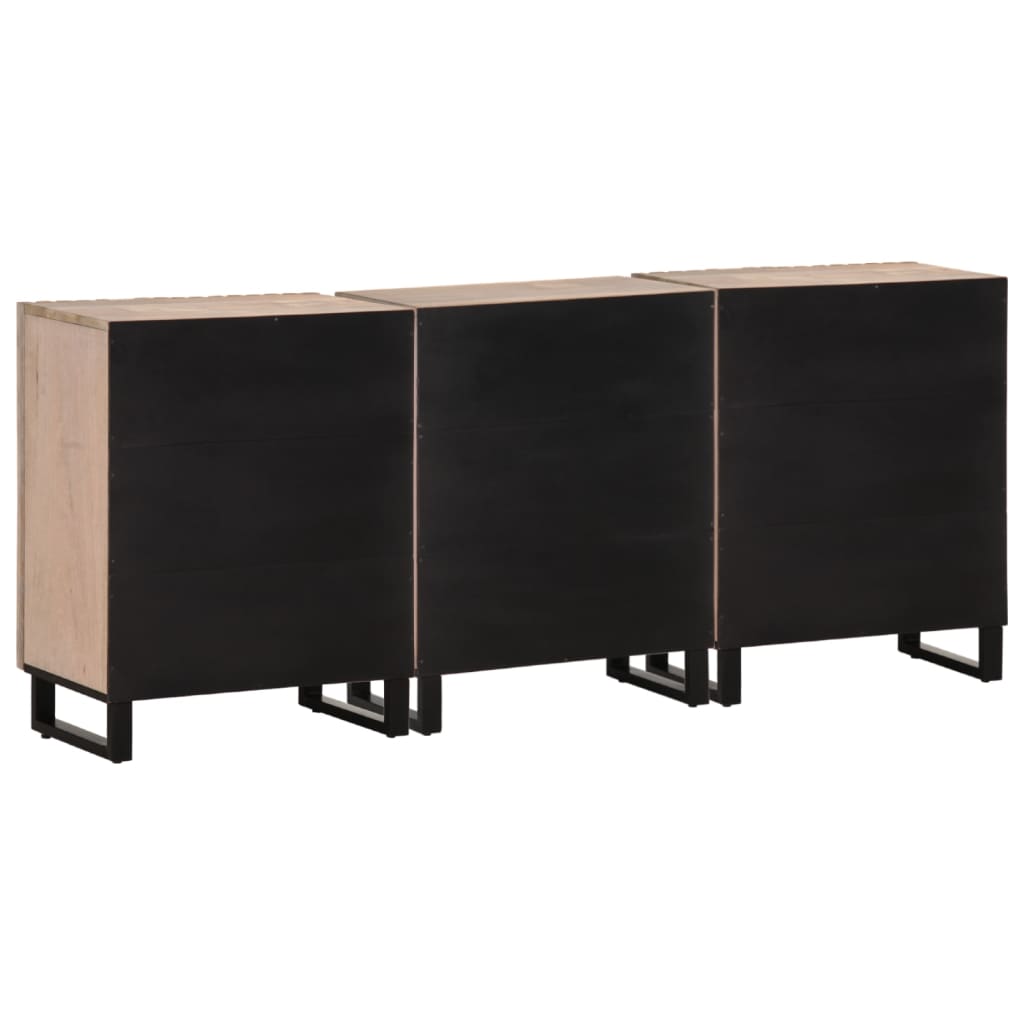 vidaXL Dressoirs 3 st 60x34x75 cm massief mangohout