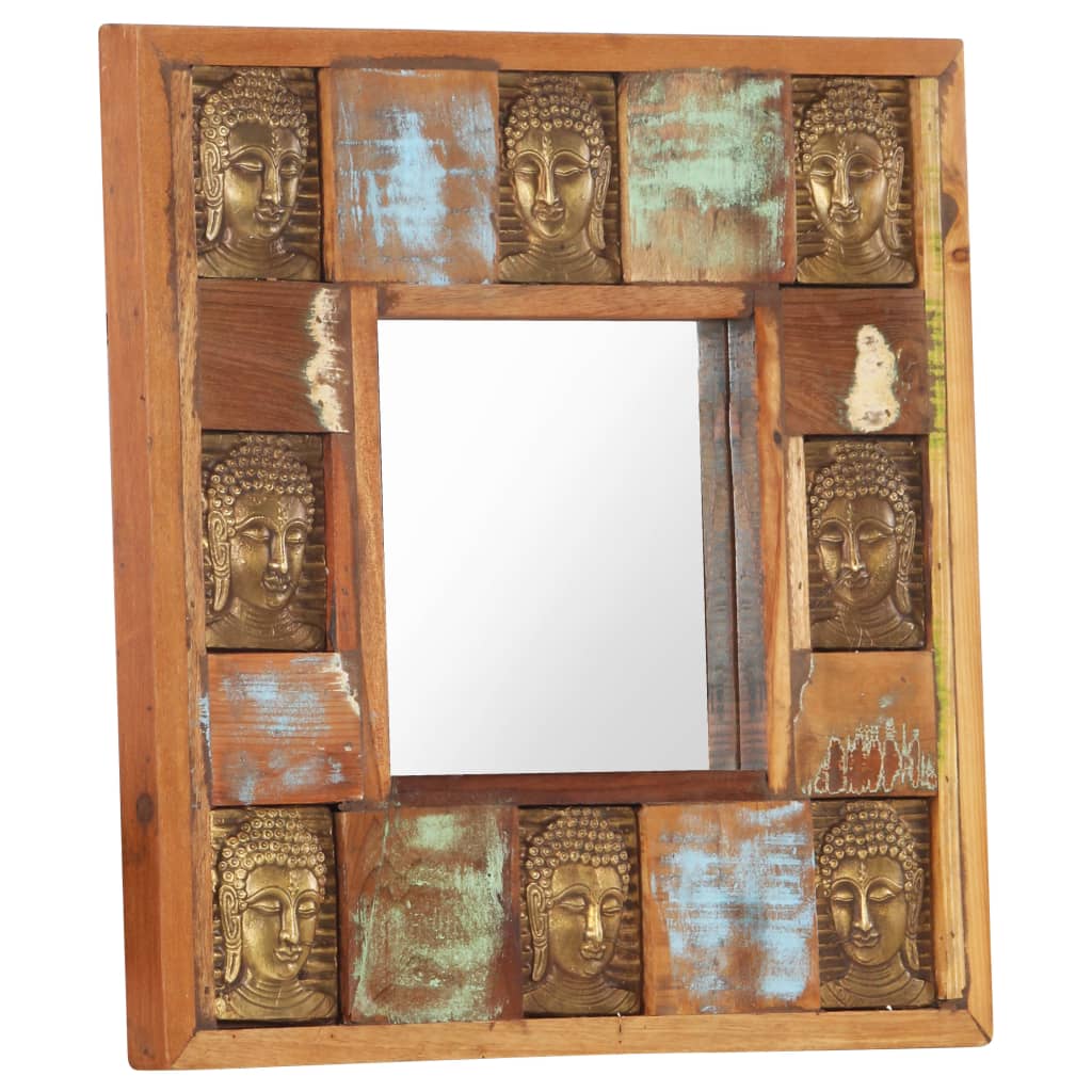 vidaXL Spiegel boeddha 50x50 cm massief gerecycled hout