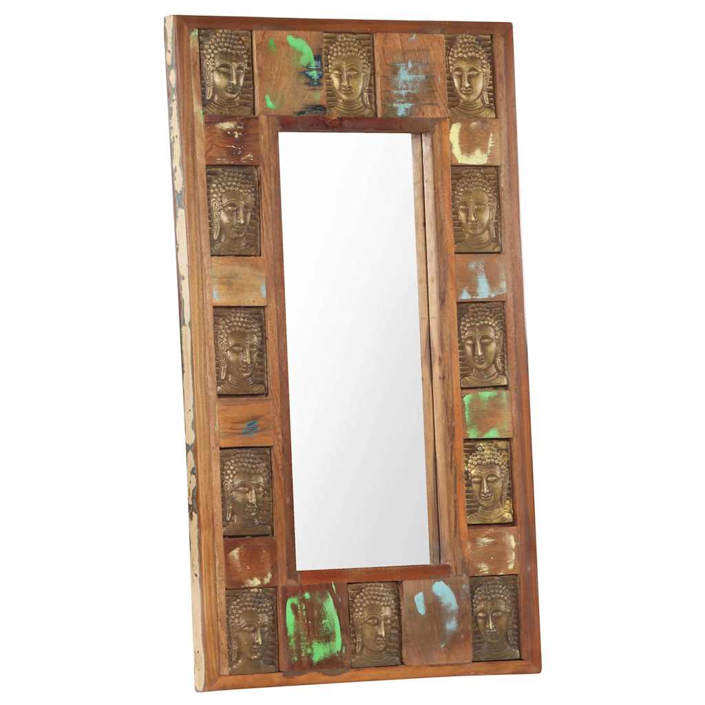 vidaXL Spiegel boeddha 50x50 cm massief gerecycled hout