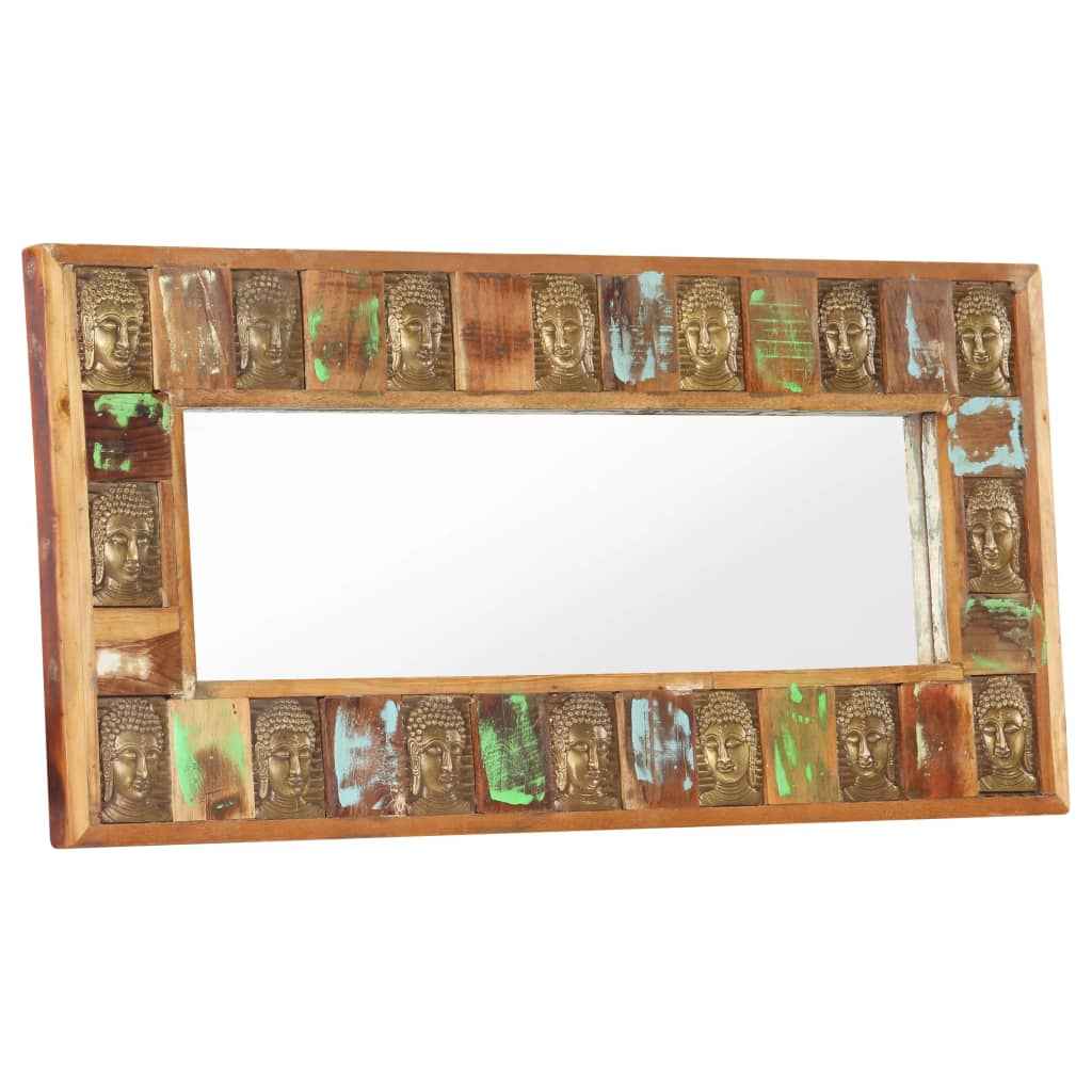 vidaXL Spiegel boeddha 50x50 cm massief gerecycled hout