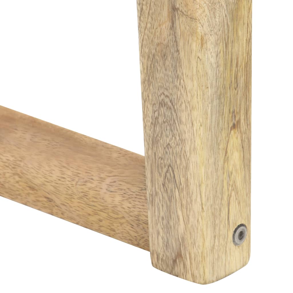 vidaXL Bankje 110 cm echt leer en massief mangohout bruin