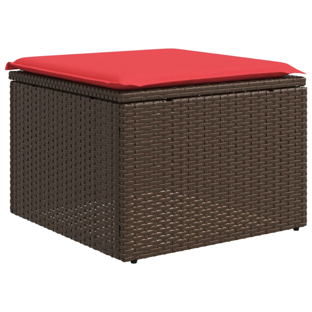 vidaXL 4-delige tuinbankset met kussens, zwart polyrotan