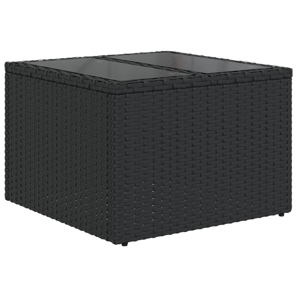 vidaXL 8-delige tuinbankset met kussens, zwart polyrotan