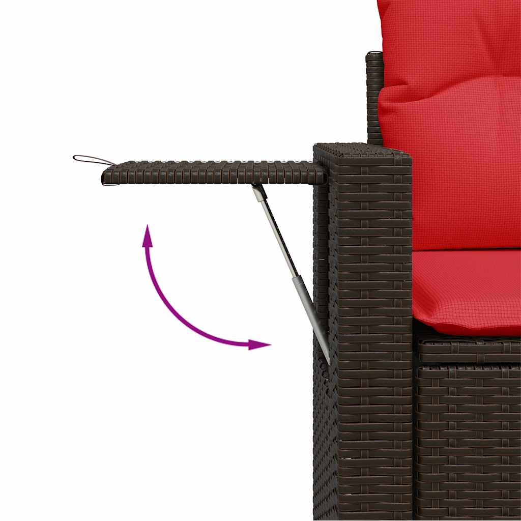vidaXL 11-delige tuinbankset met kussens, zwart polyrotan