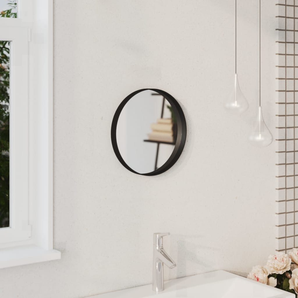 vidaXL Wandspiegel 50 cm zwart - Aashly