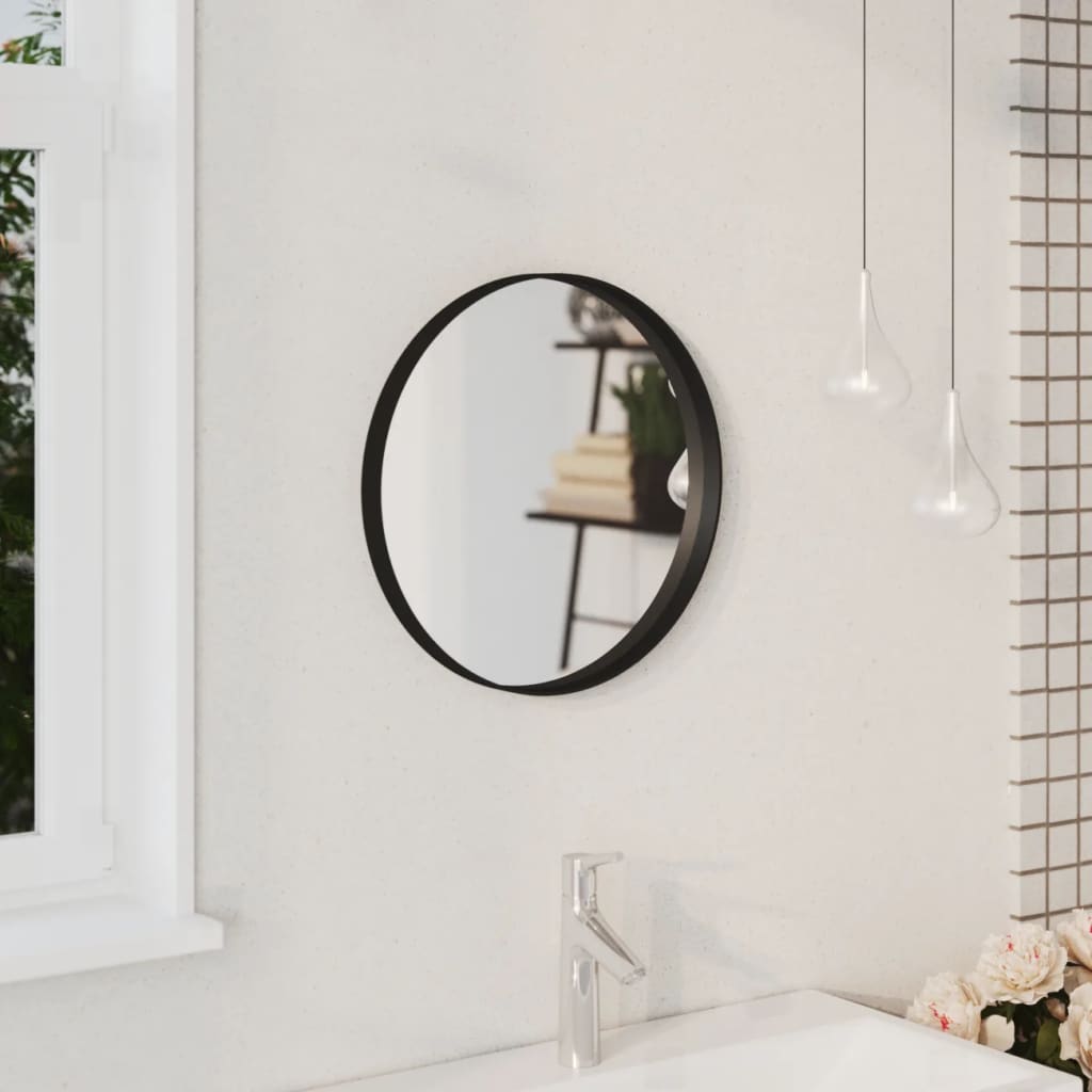 vidaXL Wandspiegel 50 cm zwart - Aashly